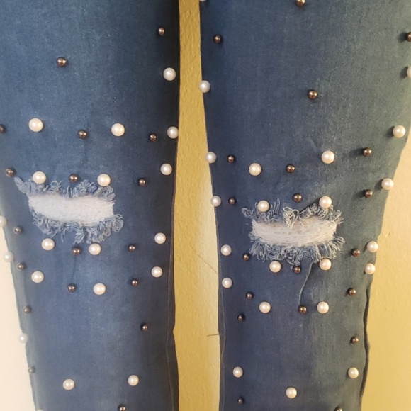 Dark Denim Ladies High Waisted Jeans S/M - Picture 2 of 5